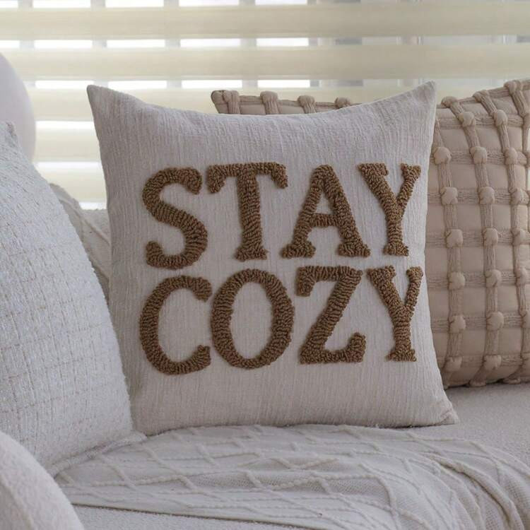 1pc Plush Decorative Throw Pillow Cover, Soft Chenille Cushion Cover Suitable For Living Room Sofa Bedroom Nordic Style Home Decor | SHEIN