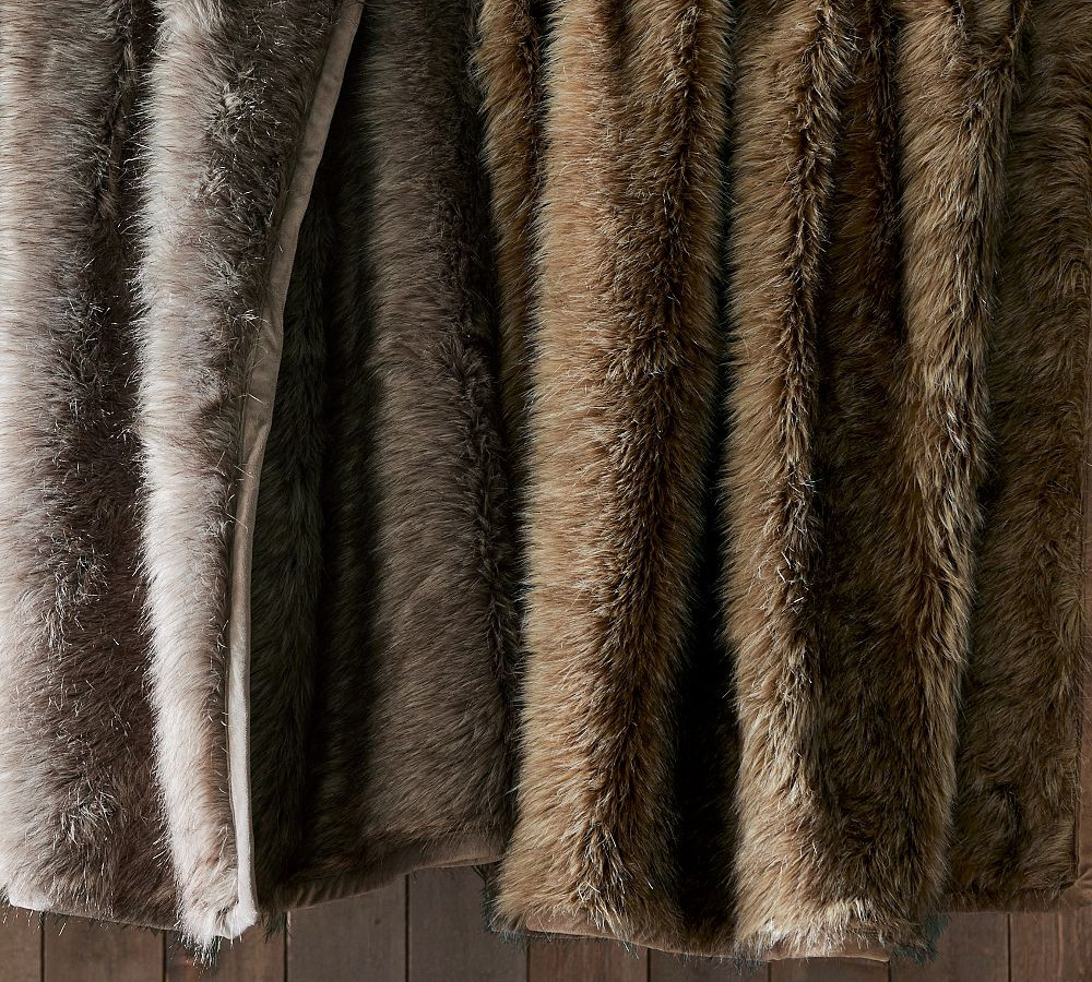 Faux Fur Luxe Ombre Throw | Pottery Barn (US)