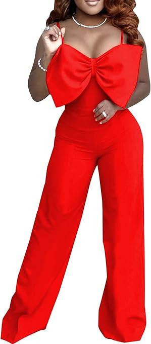 CuteCherry Women Jumpsuits Elegant Long Sleeve Sexy V Neck Casual Long Wide Leg Pants with Pocket... | Amazon (US)