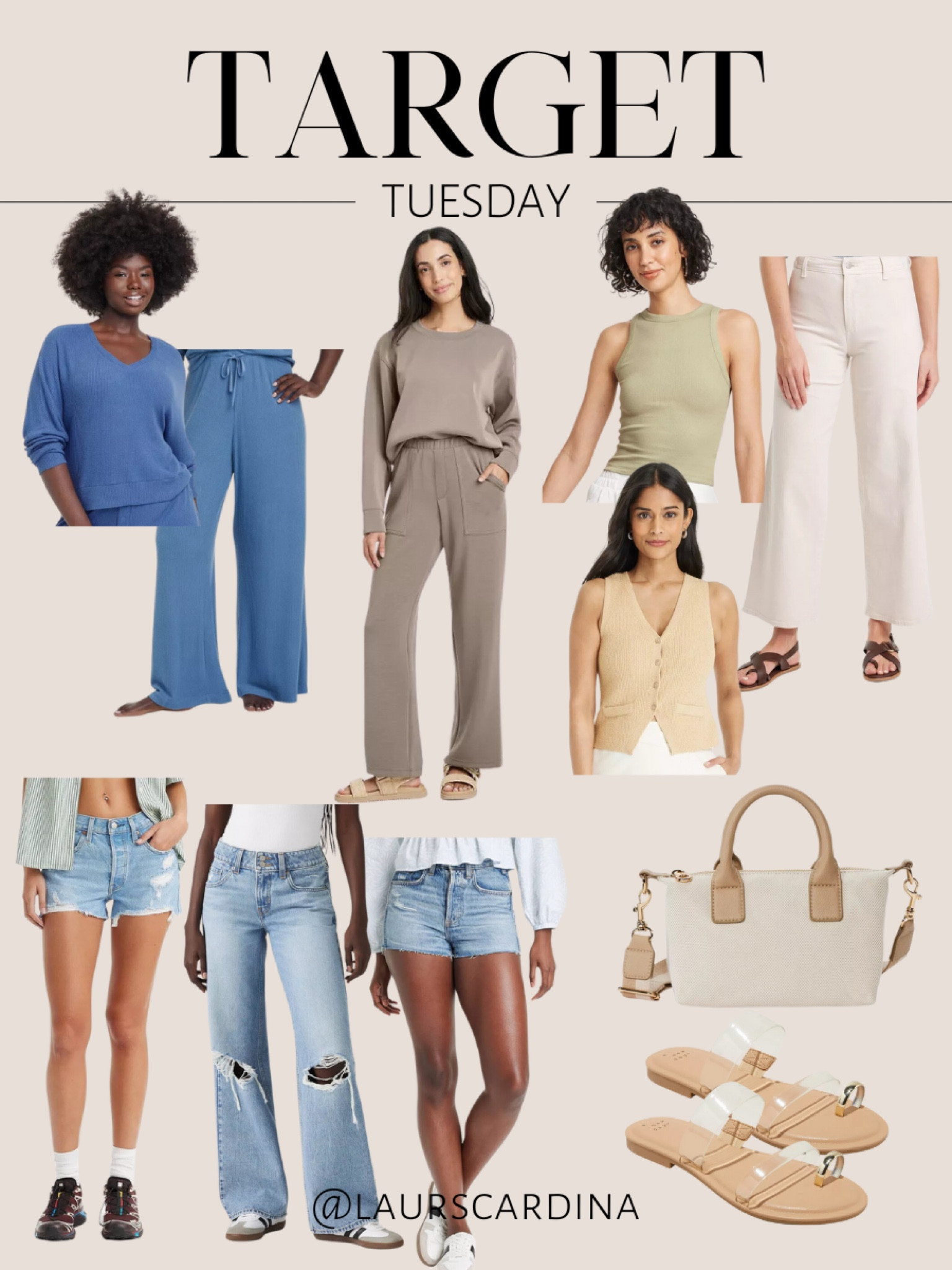 It’s Target Tuesday, and there are so many great arrivals for spring, including a v-neck rib pullover and wide-leg pants, a crewneck sweatshirt and matching cargo sweatshirt, the perfect tank that comes in a bunch of colors, a sweater vest, high-rise ankle jeans, denim shorts and distressed wide-leg jeans, a mini-tote handbag, and clear sandals.

Spring outfit, ootd, spring style, target style, casual outfit

#LTKFindsUnder50 #LTKStyleTip #LTKShoeCrush