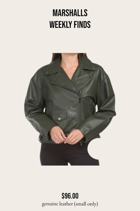 Genuine leather dark green moto jacket

#LTKunder100 #LTKsalealert #LTKstyletip