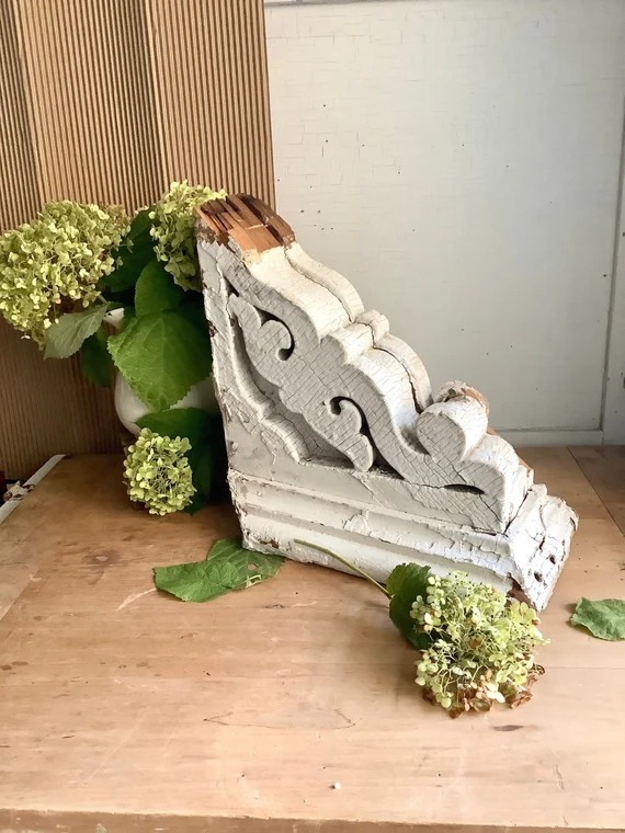 Antique Corbel Porch Corner Shelf Brackets Chippy White - Etsy | Etsy (US)