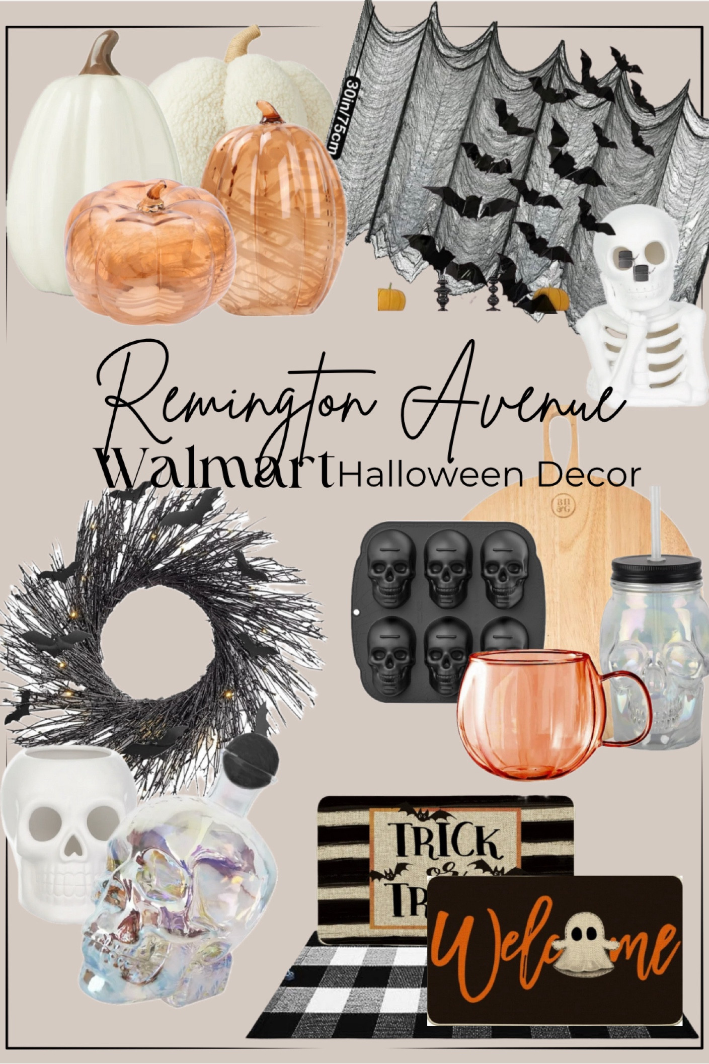 Walmart has such darling Halloween/Fall decor this year. These are some of my favorites. Halloween baking molds, mugs, and cups. Halloween wreath, doormats, glass pumpkins. Ceramic skeletons and vases. If you are throwing a Halloween party or just decorating, Walmart has you covered!

#LTKHalloween #LTKSeasonal #LTKHome