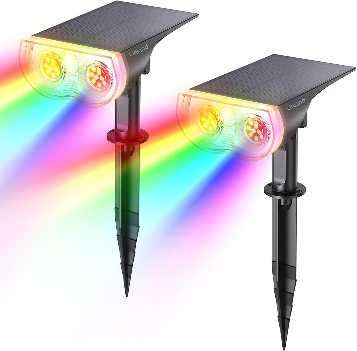 Linkind Solar Lights Outdoor Waterproof LED Landscape Spotlight RGB 2 Pack | Amazon (US)