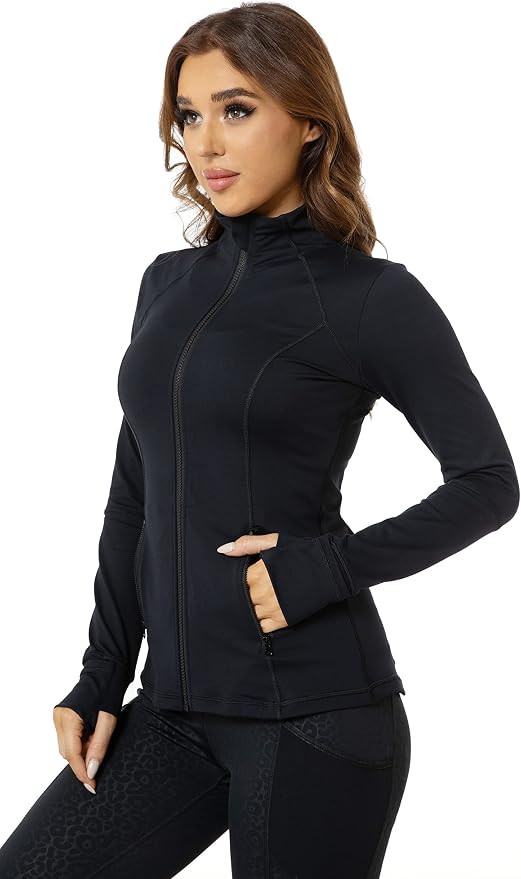 QUEENIEKE Women's Sports Jacket Slim Fit Running Jacket Cottony-Soft Handfeel 60927 | Amazon (US)