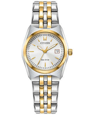 Eco-Drive Women's Corso Two-Tone Stainless Steel Bracelet Watch 28mm | Macy's