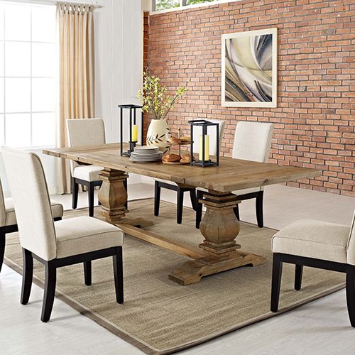 Modway Furniture Rise Extendable Wood Dining Table In Brown Eei 2650 Brn Set | Bellacor | Bellacor