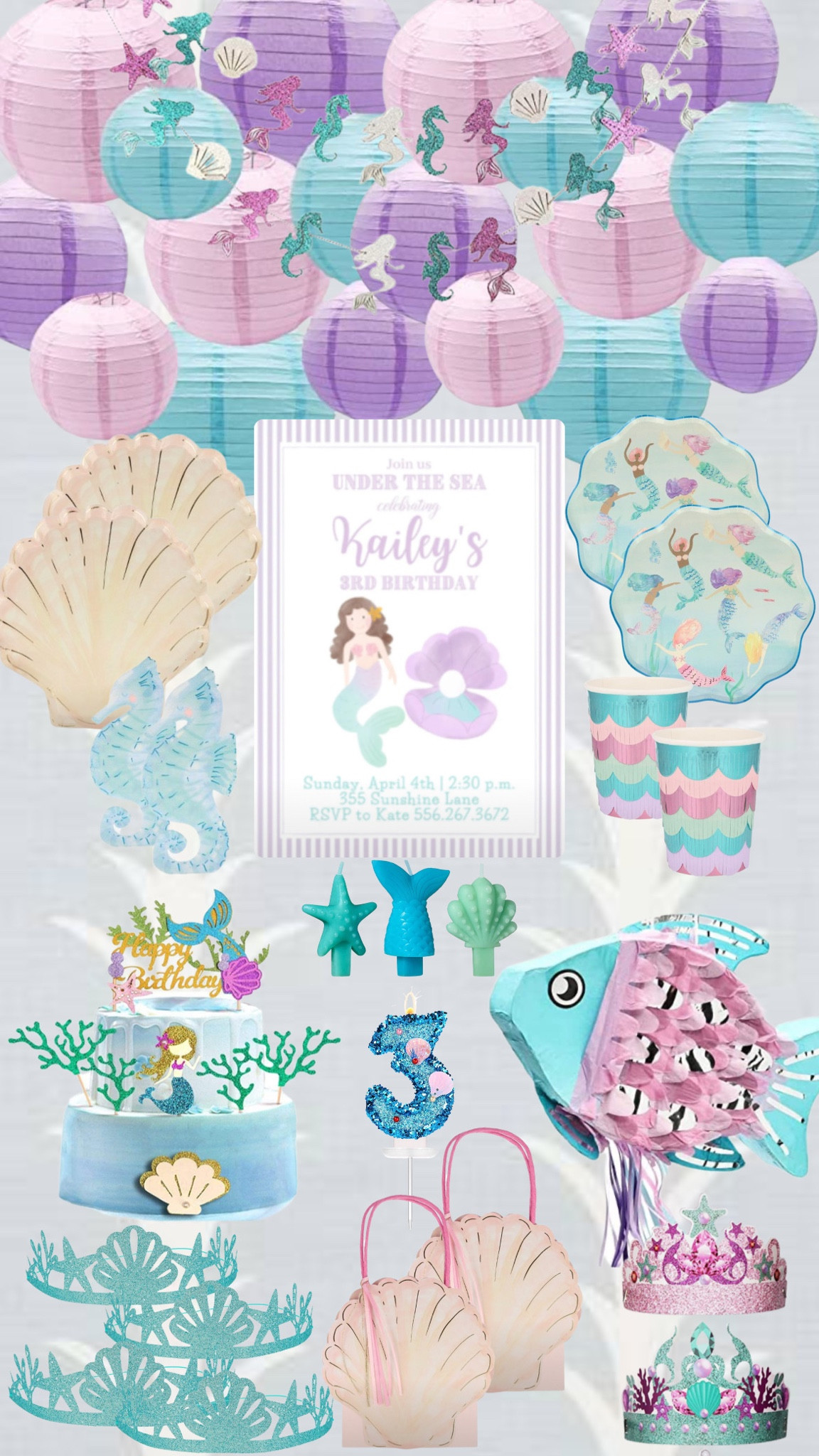 Under the Sea/Mermaid theme birthday party decor & inspiration!! #mermaidbirthday #underthesea #purple&blue