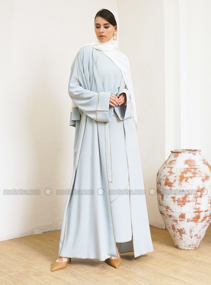 Mint - Unlined - V neck Collar - Abaya | Modanisa (US)