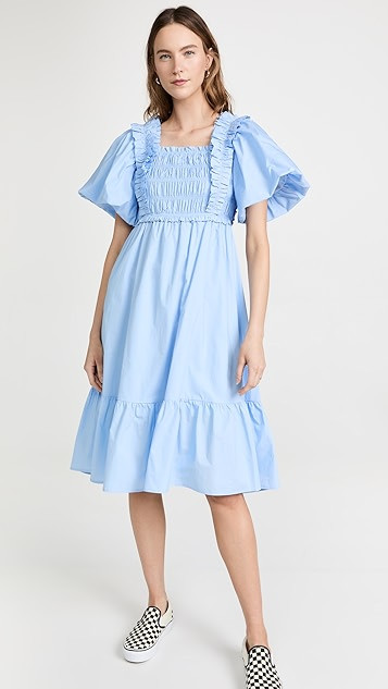 Ruffled Smocked Midi Dress | Shopbop