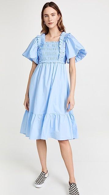Ruffled Smocked Midi Dress | Shopbop