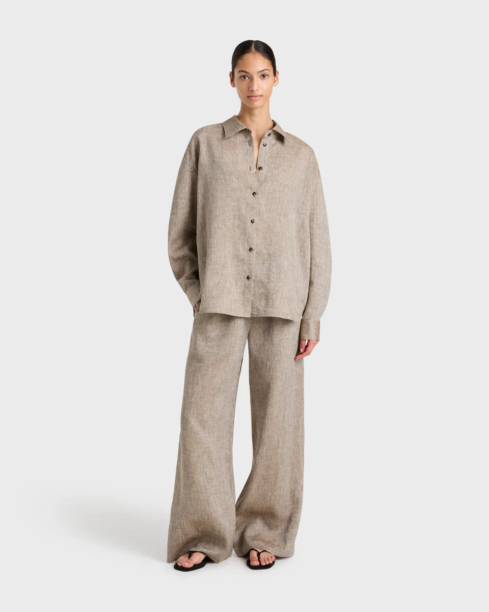 BONDI BORN® | Leiden Universal Shirt in Sepia | Designer Linen | BONDI BORN