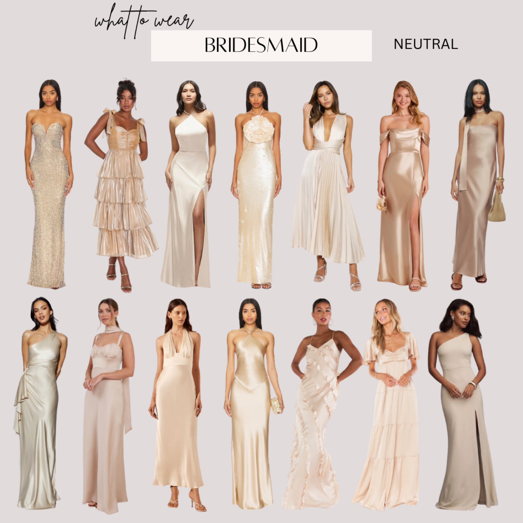 Neutral Bridesmaid Dress/ Wedding Guest Dress 


revolve dress, champagne bridesmaid dress, gold gown, sequin gown, reformation dress 

#LTKWedding #LTKParties #LTKTravel