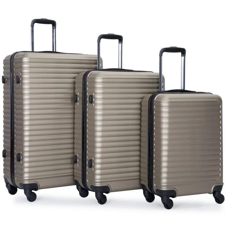 Travelhouse 3 Piece Hardside Luggage Set Hardshell Lightweight Suitcase with TSA Lock Spinner Whe... | Walmart (US)