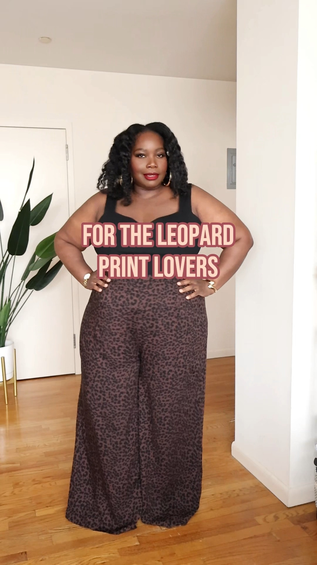 Wide leg leopard print pants for spring. 

#LTKMidsize #LTKOver40 #LTKPlusSize