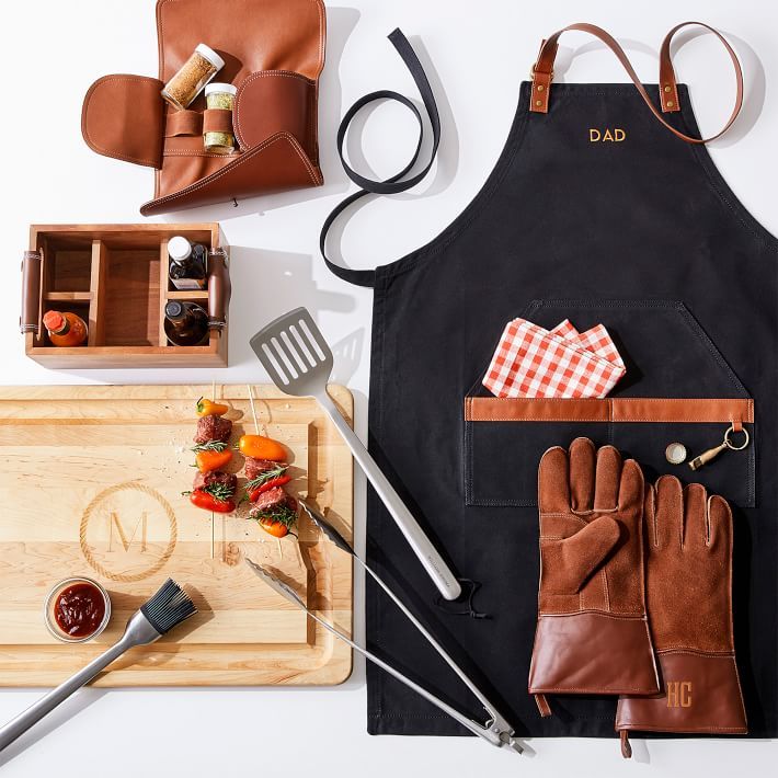 Waxed Canvas and Leather BBQ Apron | Mark and Graham