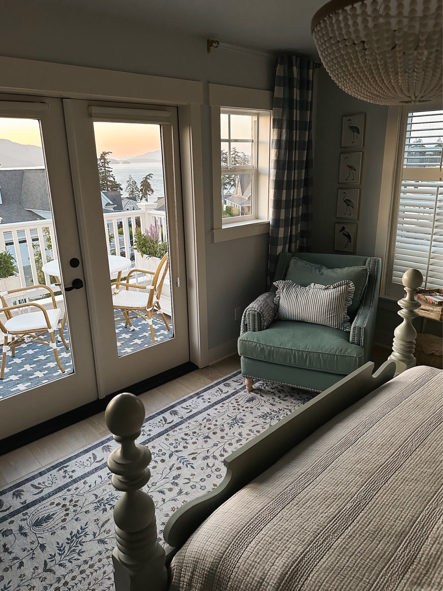 Bedroom sources - wood beaded light rug chairs bird art buffalo check curtains 

#LTKSeasonal #LTKStyleTip #LTKHome