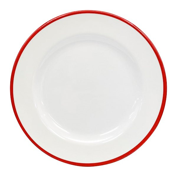 Bistro Red Rim Melamine Dinner Plate At Home | At Home
