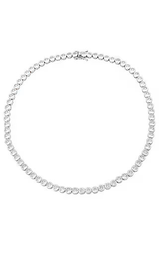 Crystal Bezel Tennis Necklace in Silver | Revolve Clothing (Global)