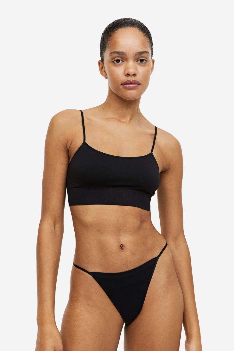 Seamless Padded Bralette - Black - Ladies | H&M US | H&M (US + CA)