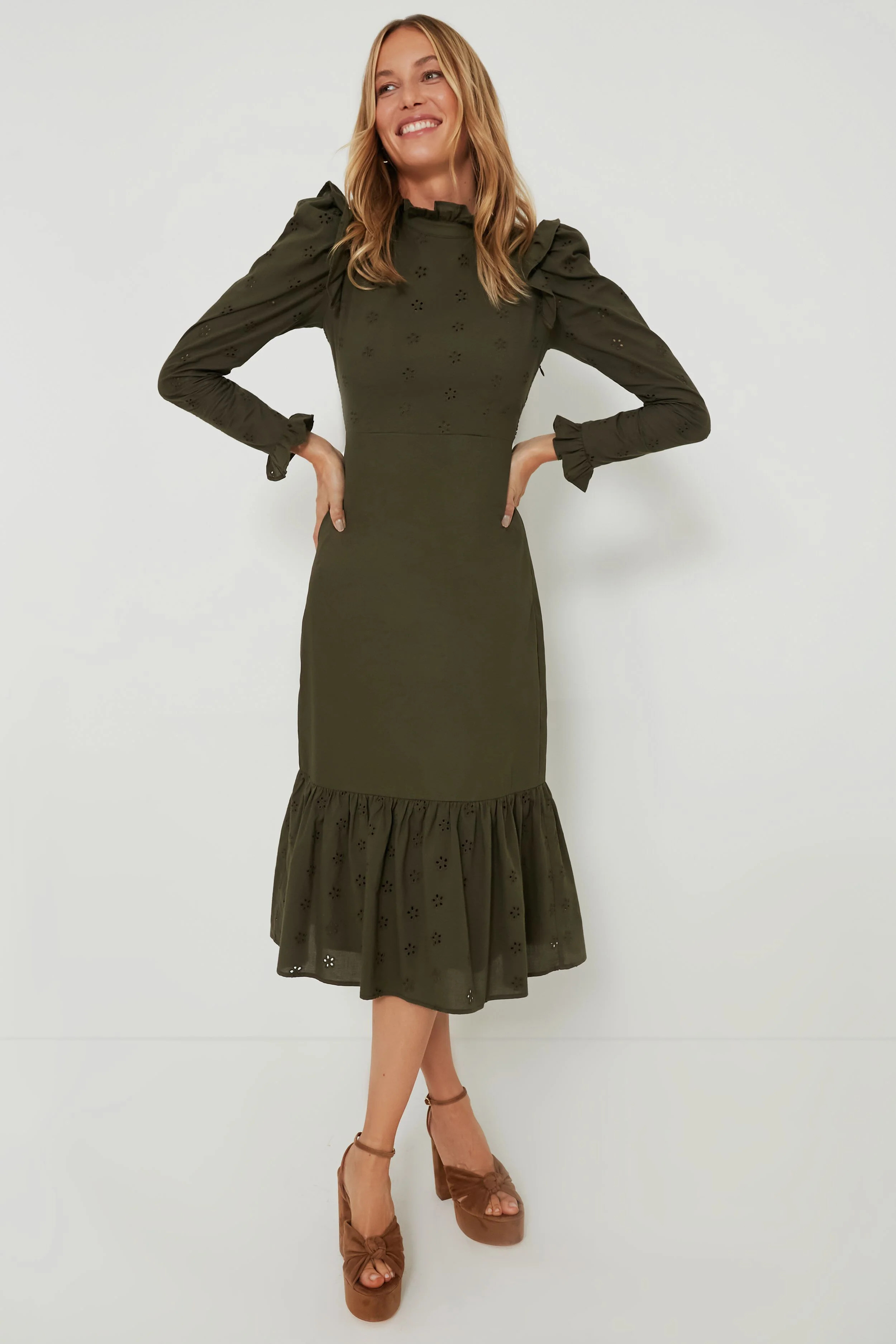 Regina Ruffle Midi Dress | Tuckernuck (US)