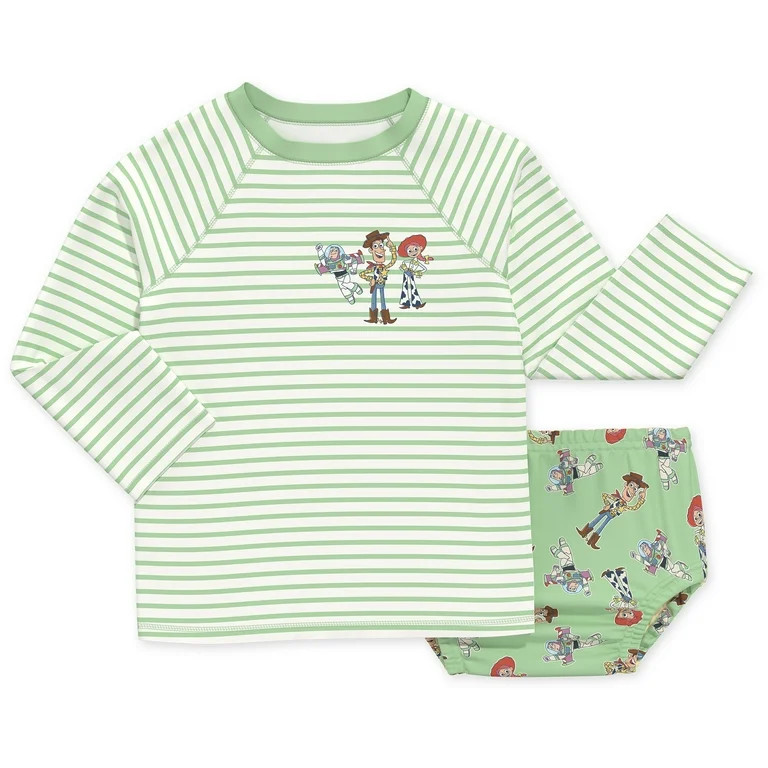 Character Baby Long-Sleeve Rash Guard and Diaper Cover Swim Set, 2-Piece, Sizes 0M-12M | Walmart (US)