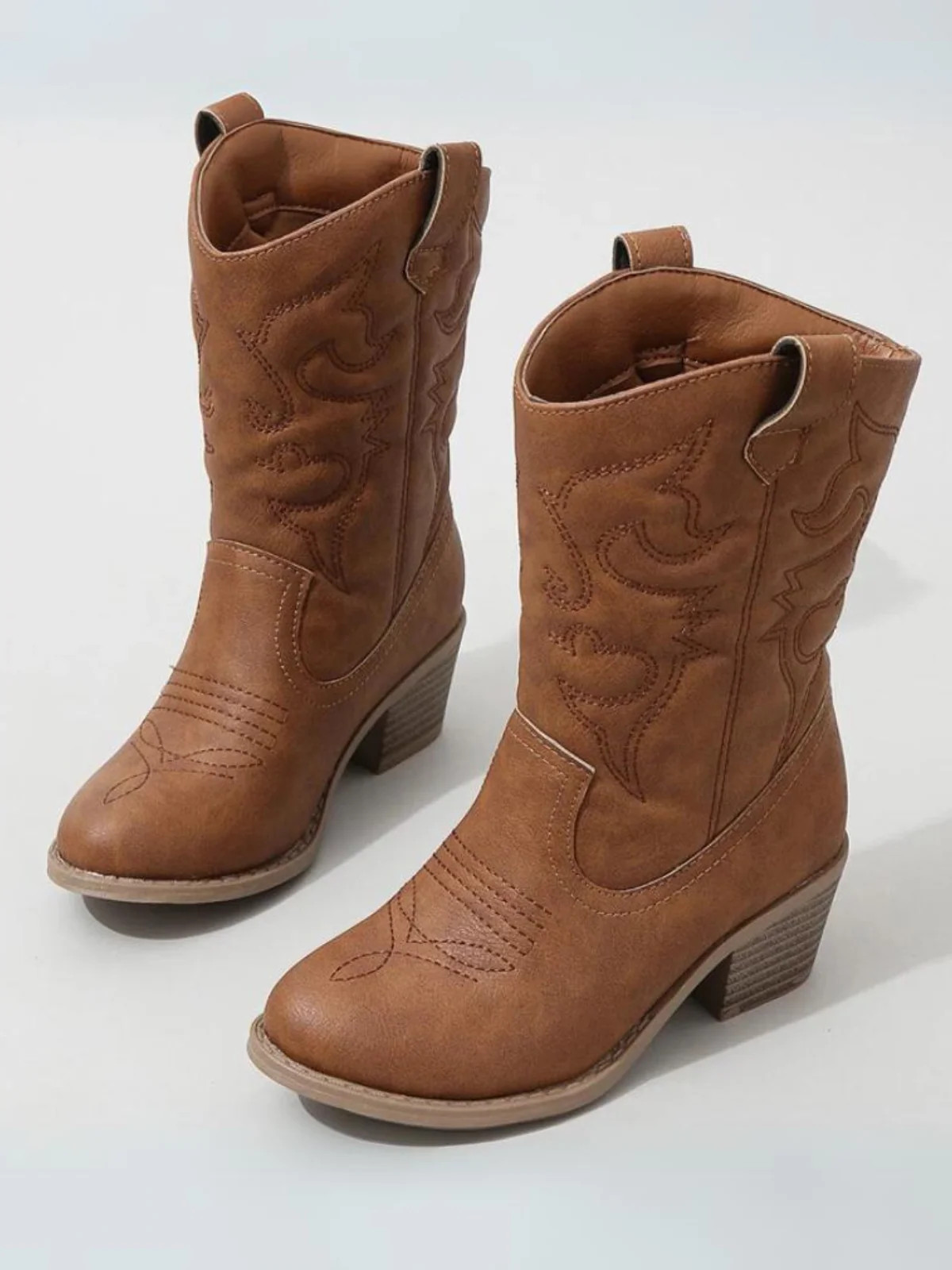 Round It Up! Brown Western Cowboy Boots By Liv and Mia Brown / 11.5 | Mia Belle Girls