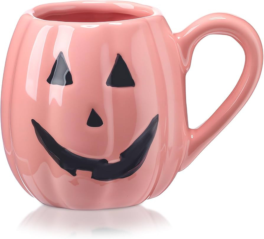 Didaey 13.5 oz Halloween Pumpkin Coffee Mug Pink Ghost Ceramic Mug 3D Spooky Ghost Cup Gift for A... | Amazon (US)