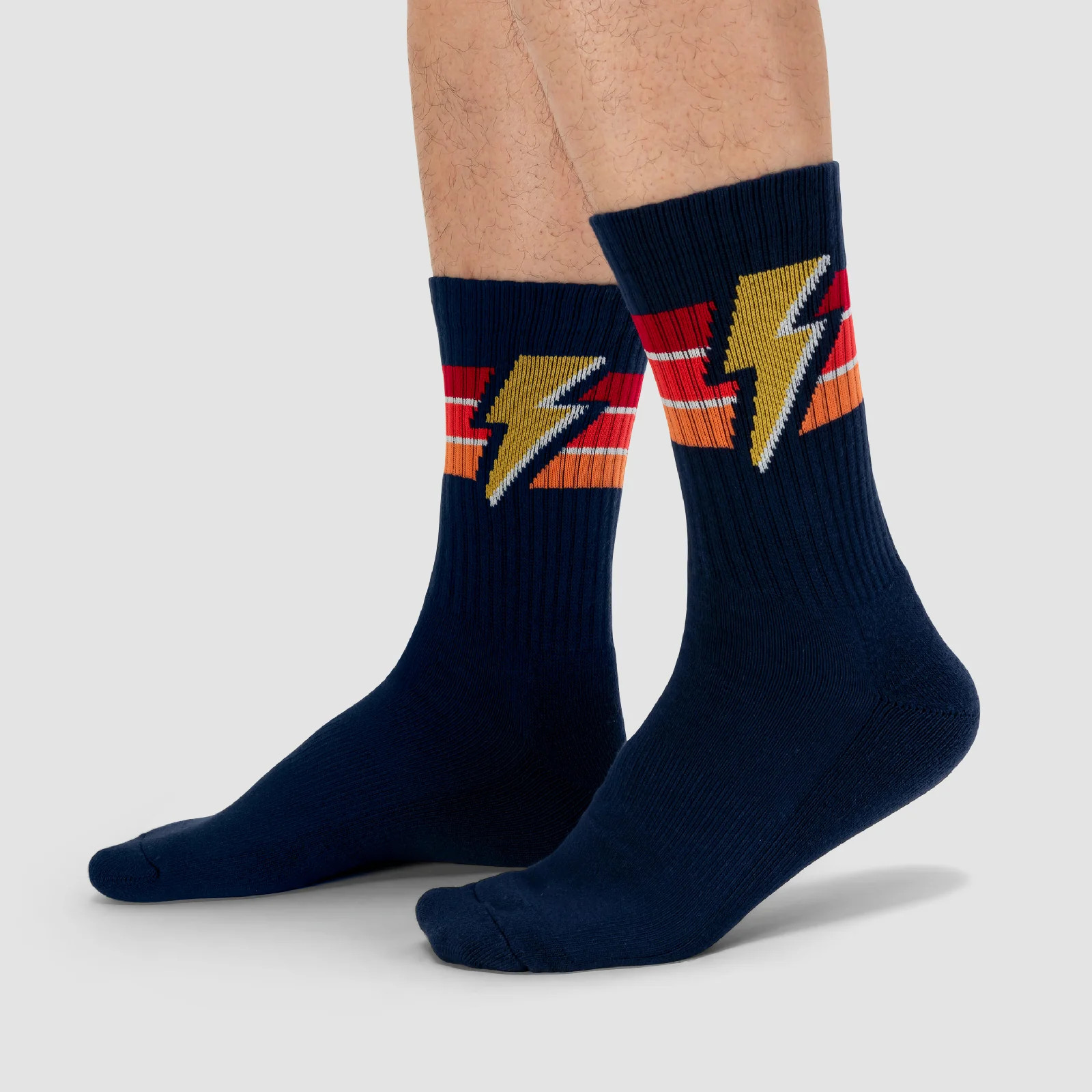 Thunderstruck | Lightning Bolt Athletic Socks - Blue | Unisex | Sock It To Me