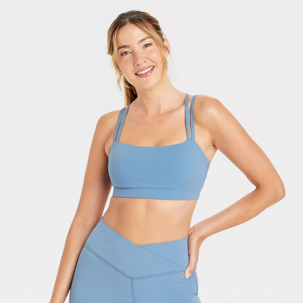 Women's Square Neck Strappy Sports Bra - JoyLab™ | Target