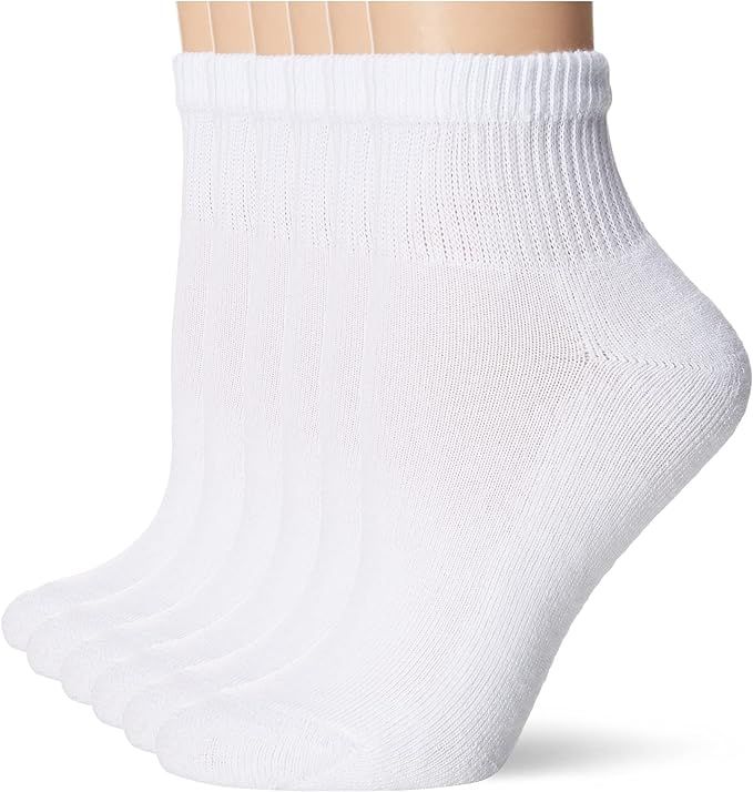 Hanes womens Ultimate Comfort Toe Seamed Ankle Socks Pack Of 6 | Amazon (US)