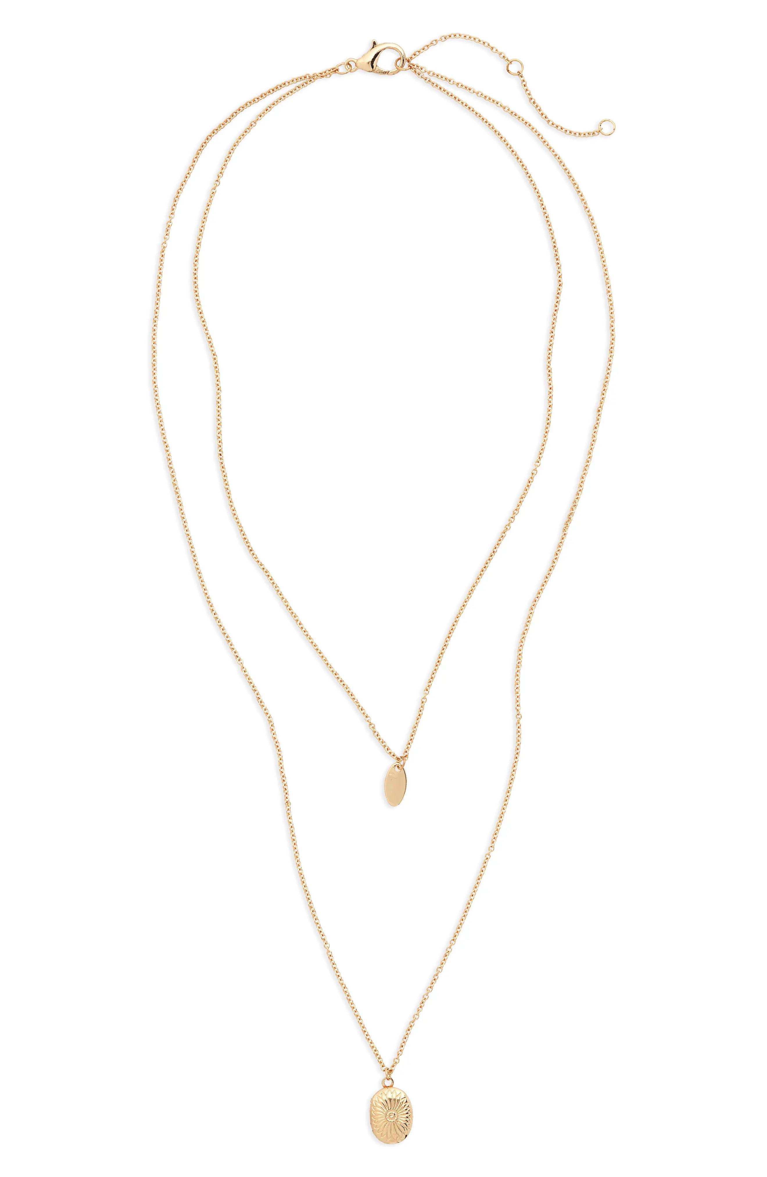 Etched Locket Layered Necklace | Nordstrom