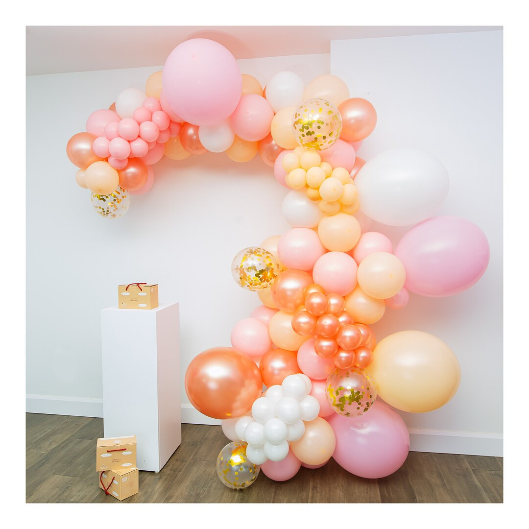 16ft Pink Peach White Rose Gold Balloon Arch Garland Kit Bridal Shower Baby Prom Birthday Gender ... | Etsy (US)