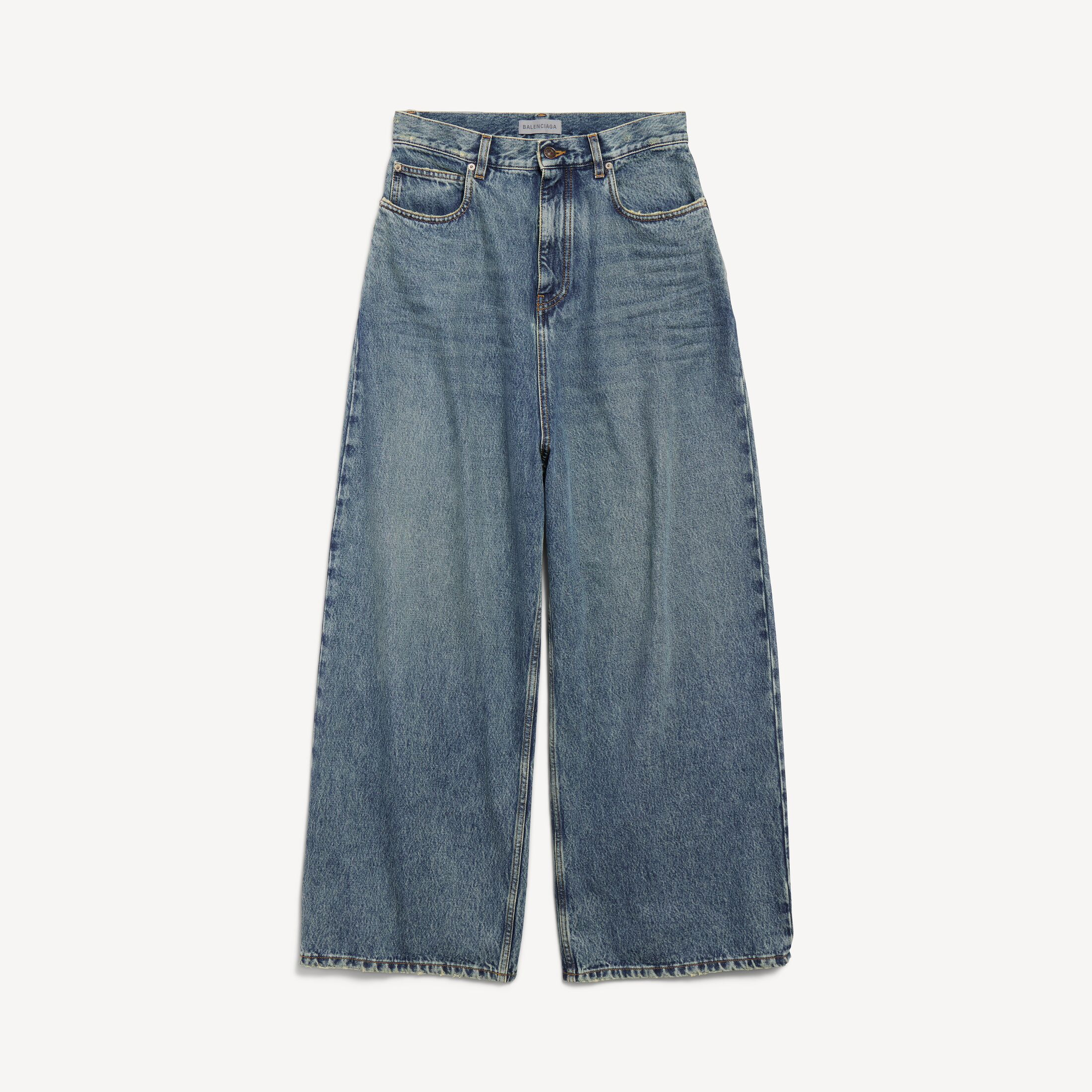 Balenciaga Low Crotch Baggy Jeans - Blue - Women's | Balenciaga