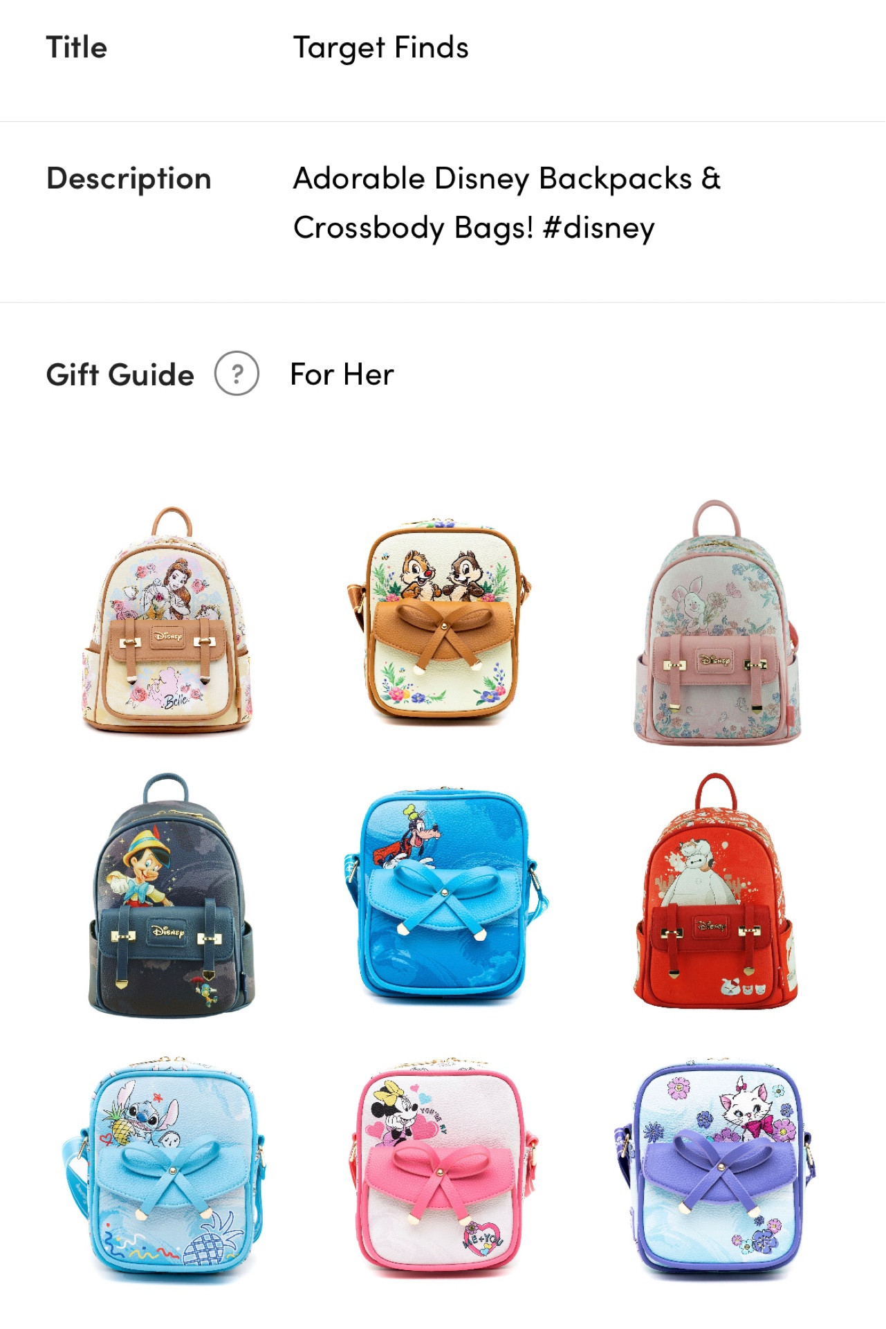 Check out the Disney cuteness at Target! 


#disneybag #disneytrip #disneyland #disneyworld #disneycruise #disneyoutfit #disneyoutfits #aulani #target #targetfashion #targetbag 

#LTKitbag #LTKtravel #LTKxTarget
