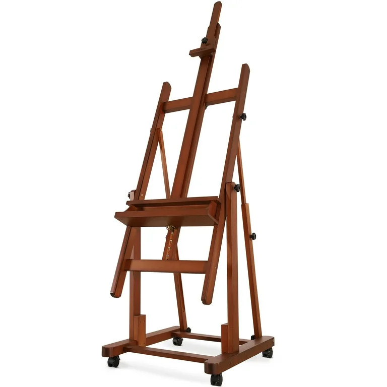 VISWIN Heavy-Duty Extra Large Wood H Frame Easel, Hold Canvas to 82"-Walnut | Walmart (US)