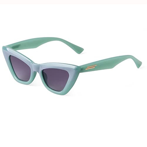 GIFIORE Retro Cat Eye Sunglasses For Women Narrow Pointy Cateye Sun Glasses (Teal Blue Frame/Fade Lens) | Amazon (US)