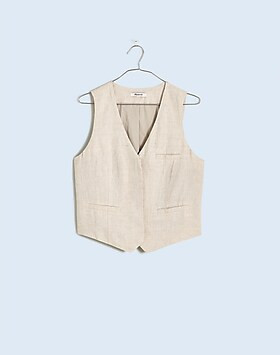 Single-Breasted Vest in 100% Linen | Madewell