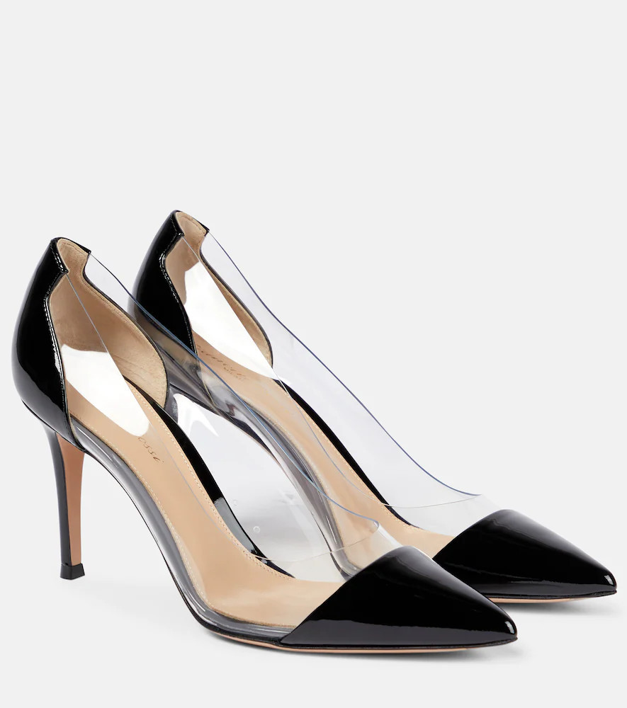 Gianvito Rossi Plexi 85 leather and PVC pumps | Mytheresa (UK)