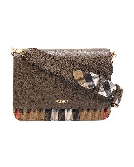 Made In Italy Leather And Canvas Small Shoulder Bag | TJ Maxx