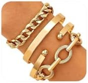 Chunky Gold Bracelets for Women Boho Stackable Bangle Cuff Bracelet Set Layered Link Chain Bracel... | Amazon (CA)