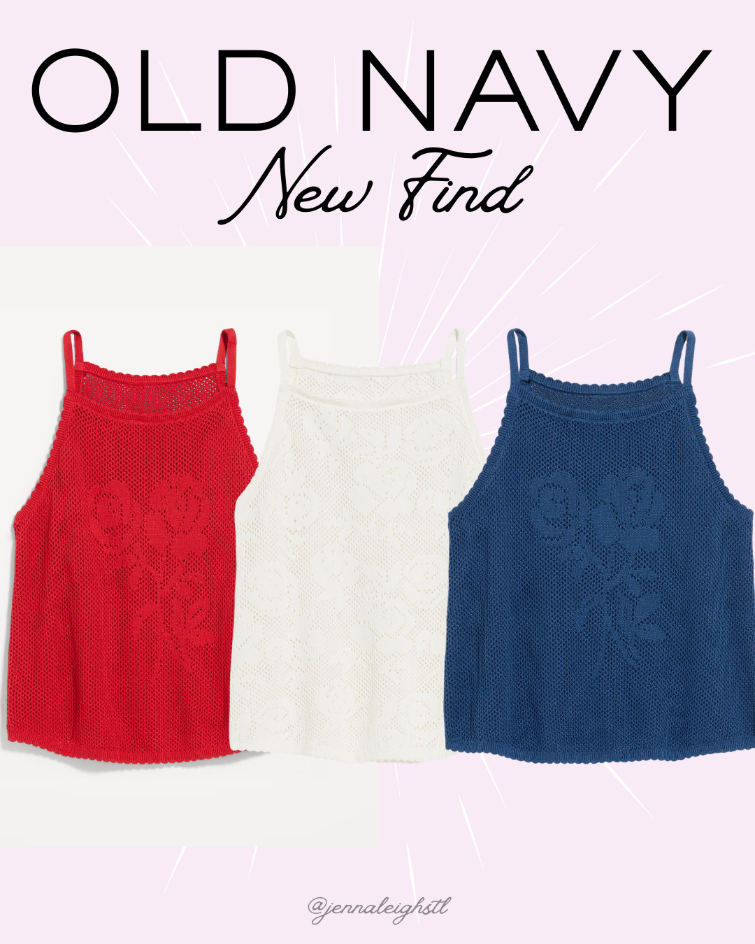 New find at Old Navy, this open weave apron tank top is so cute. I love the little details on this top. It would be perfect styled with denim shorts or linen pants for summer. 

 #LTKSeasonal #LTKMidsize #LTKTall