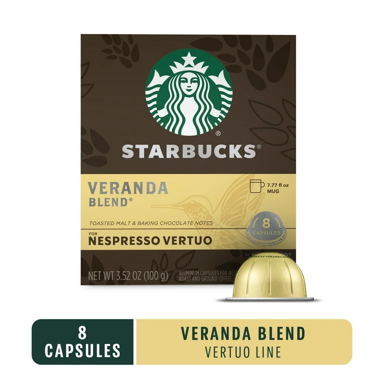 Starbucks Veranda Blend Light Roast for Nespresso Vertuo Capsules, 8 Count Box | Walmart (US)
