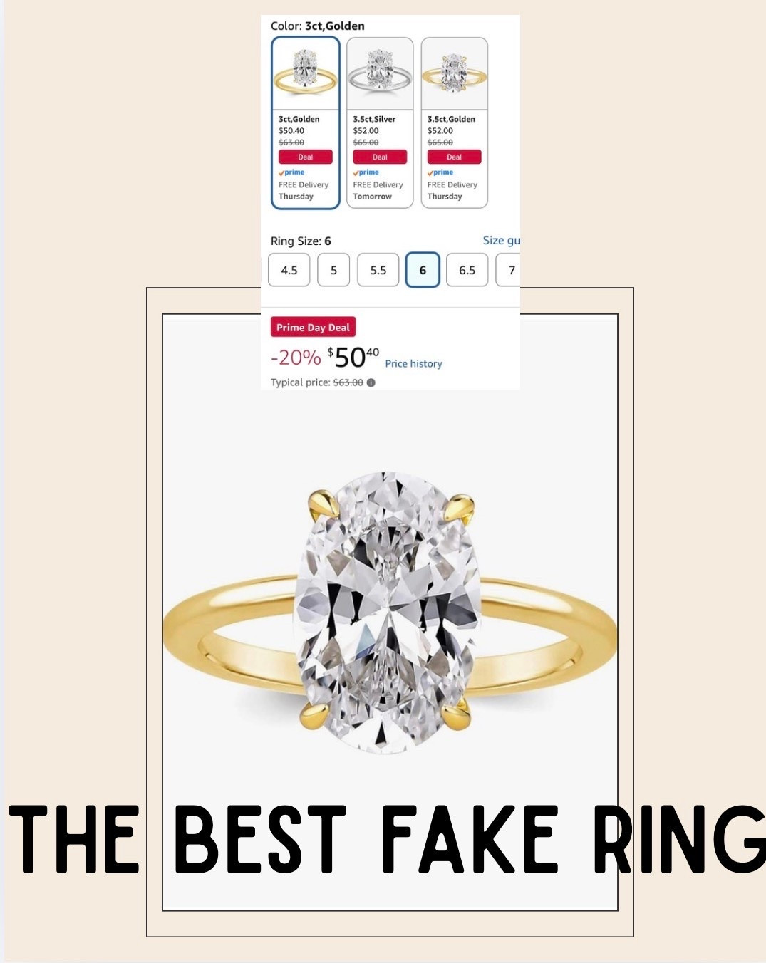 The BEST fake ring on Amazon! It’s on sale!!!

Prime deals
Amazon deals
Sales

#LTKWedding #LTKTravel #LTKdayinmylife