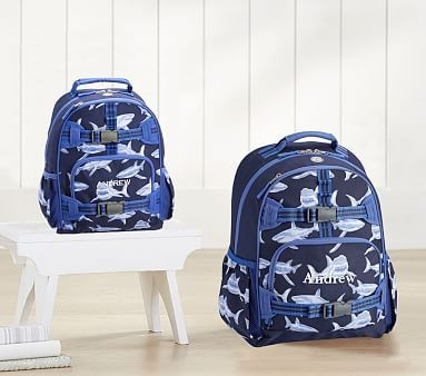 Mackenzie Blue Glow-in-the-Dark Shark Backpacks | Pottery Barn Kids