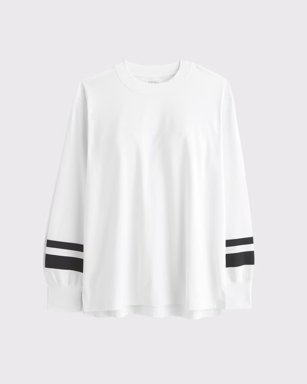 Women's YPB Active Cotton-Blend Long-Sleeve Easy Tee | Women's Tops | Abercrombie.com | Abercrombie & Fitch (US)