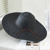 Black Floppy Sun Hat Straw Oversized Wide Brim Boho Fashion For Women Beach Pool Wedding Bridesmaids | Etsy (US)