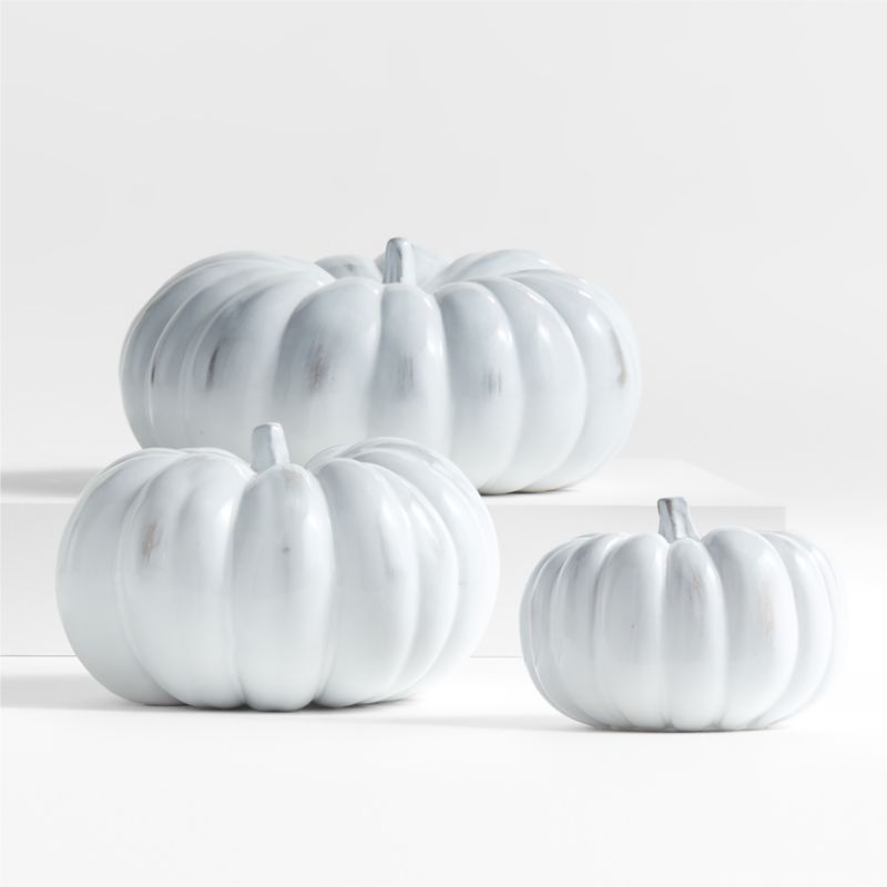 White Ceramic Pumpkins | Crate and Barrel | Crate & Barrel