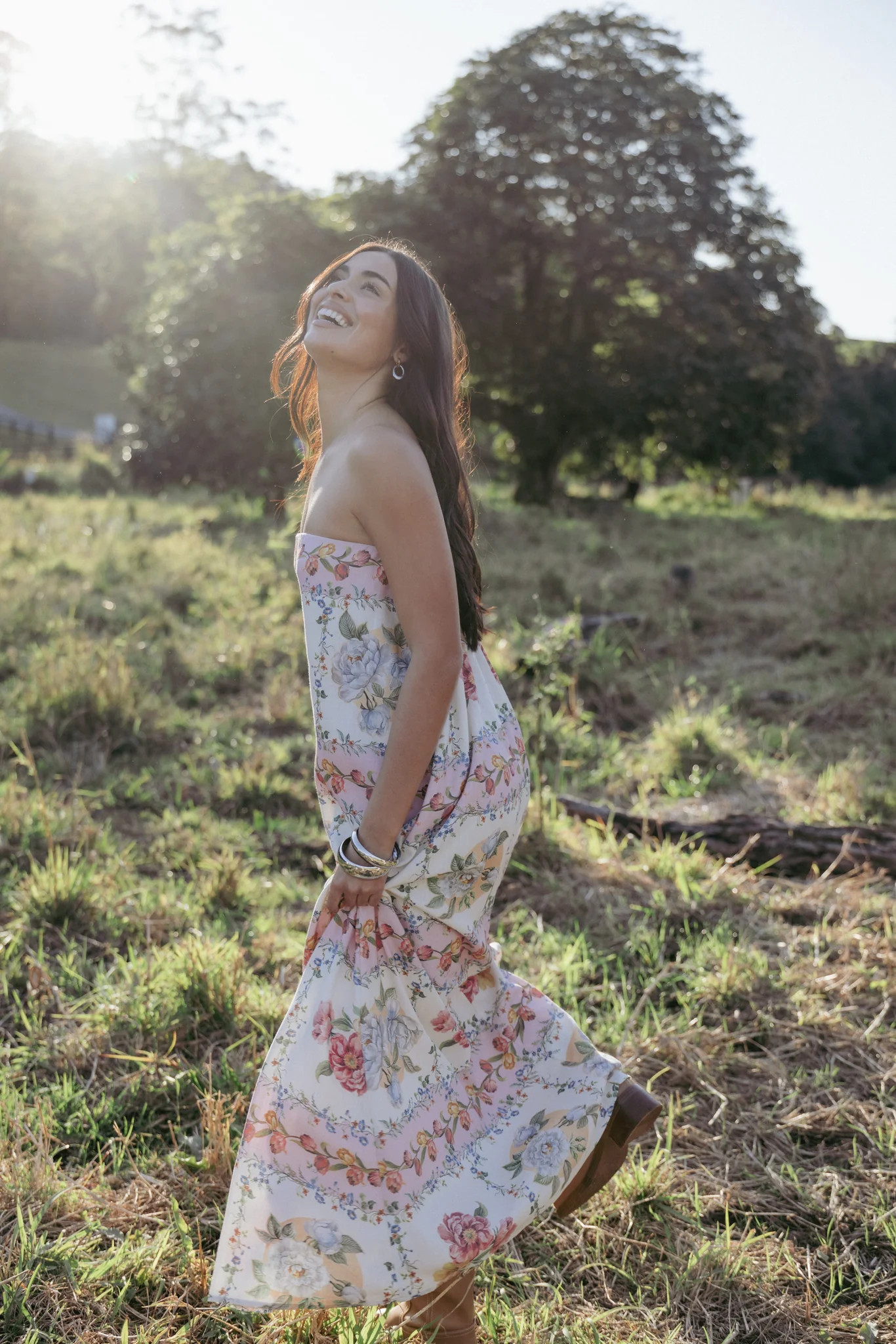 Amora Strapless Maxi Dress - Rose Tile | Petal & Pup (US)