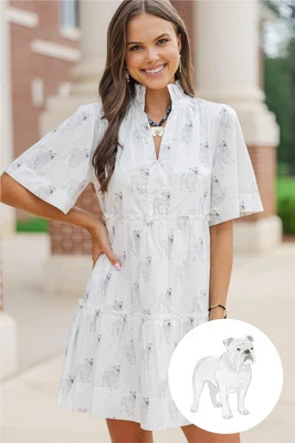 Feeling Your Best Cream Bulldog Babydoll Dress | The Mint Julep Boutique